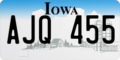 IA license plate AJQ455