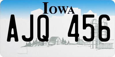 IA license plate AJQ456