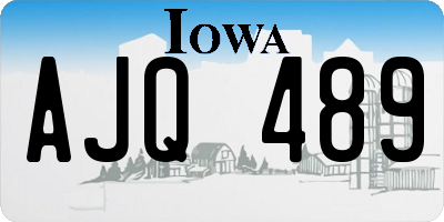 IA license plate AJQ489