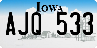IA license plate AJQ533