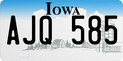 IA license plate AJQ585