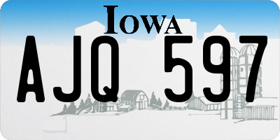 IA license plate AJQ597