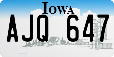 IA license plate AJQ647