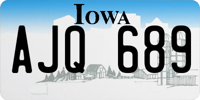 IA license plate AJQ689