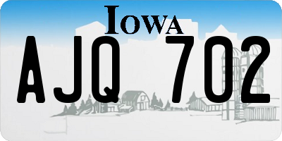 IA license plate AJQ702