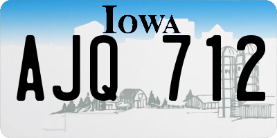 IA license plate AJQ712