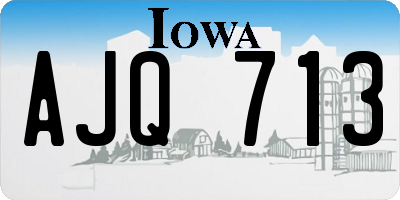 IA license plate AJQ713