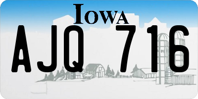 IA license plate AJQ716