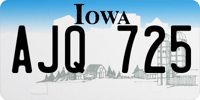 IA license plate AJQ725
