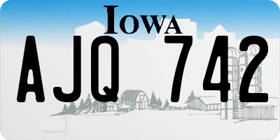 IA license plate AJQ742