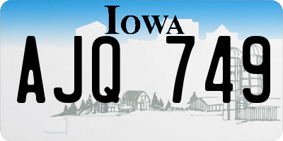 IA license plate AJQ749