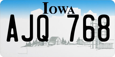 IA license plate AJQ768