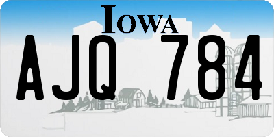 IA license plate AJQ784
