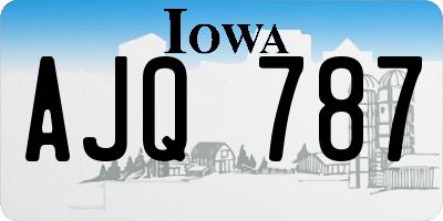 IA license plate AJQ787