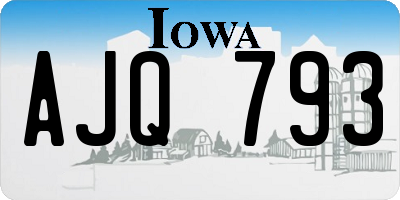 IA license plate AJQ793