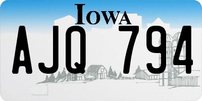 IA license plate AJQ794