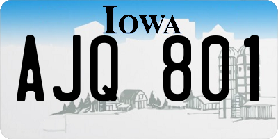 IA license plate AJQ801