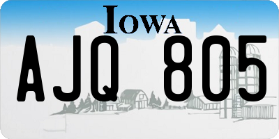 IA license plate AJQ805