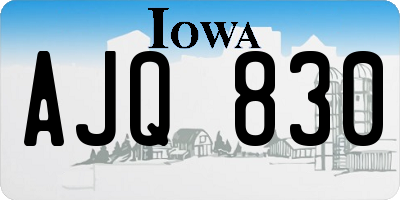 IA license plate AJQ830