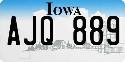 IA license plate AJQ889