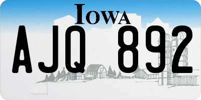 IA license plate AJQ892