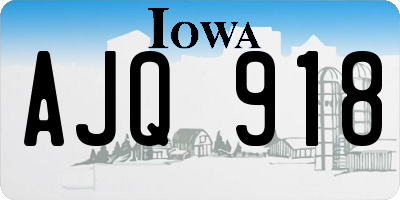 IA license plate AJQ918