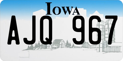 IA license plate AJQ967