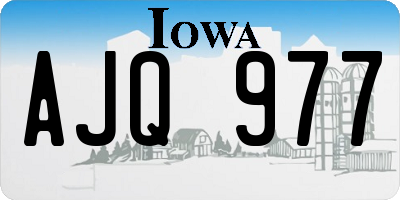 IA license plate AJQ977
