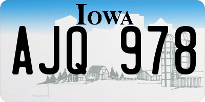 IA license plate AJQ978