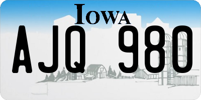 IA license plate AJQ980