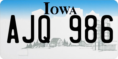 IA license plate AJQ986
