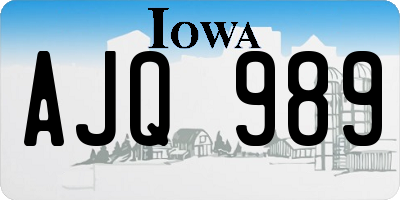 IA license plate AJQ989