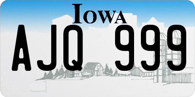 IA license plate AJQ999