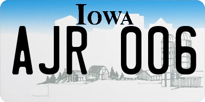 IA license plate AJR006