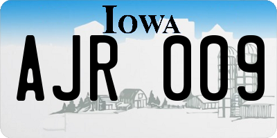 IA license plate AJR009