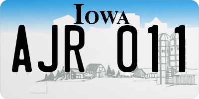 IA license plate AJR011