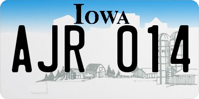 IA license plate AJR014