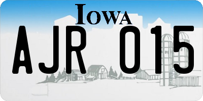 IA license plate AJR015