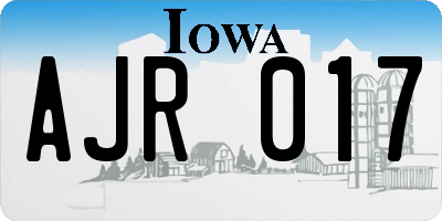 IA license plate AJR017