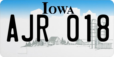 IA license plate AJR018