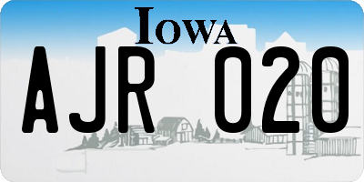 IA license plate AJR020