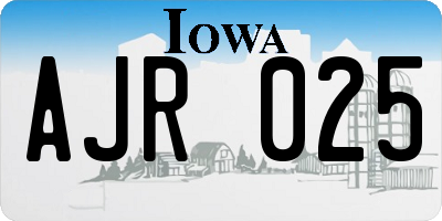 IA license plate AJR025