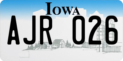 IA license plate AJR026