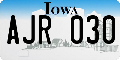 IA license plate AJR030