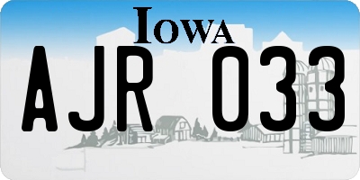 IA license plate AJR033