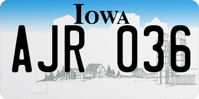 IA license plate AJR036