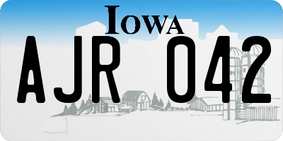 IA license plate AJR042