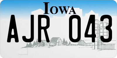 IA license plate AJR043