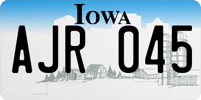 IA license plate AJR045