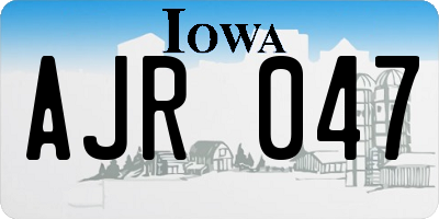 IA license plate AJR047